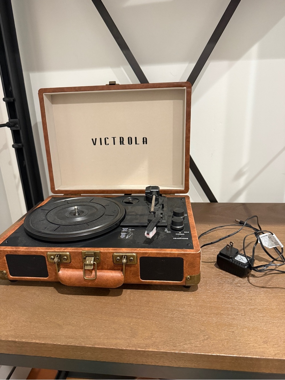 Victrola Brown Portable Turntable Record Player